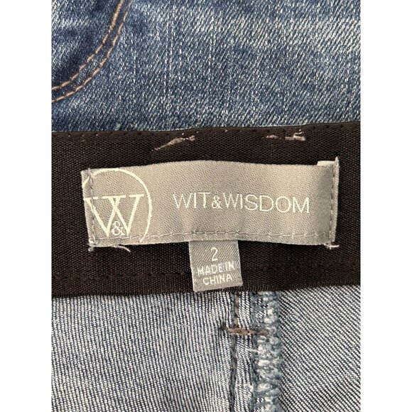 Wit & Wisdom 'Ab' solution Retro Denim Bermuda Shorts in Blue - Sz 2 - Picture 4 of 7